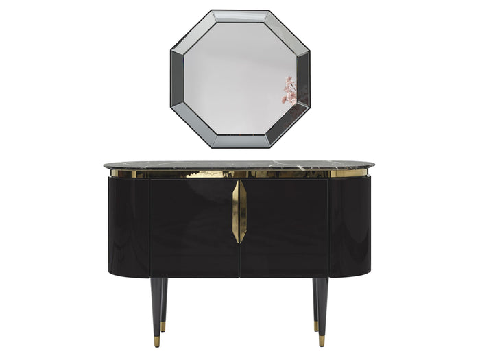 Braga 53" Wide 2 Door Console Table With Mirror