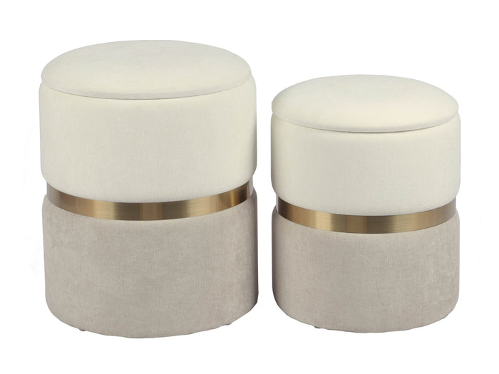 Gigi Chenille Storage Pouf (Set of 2)