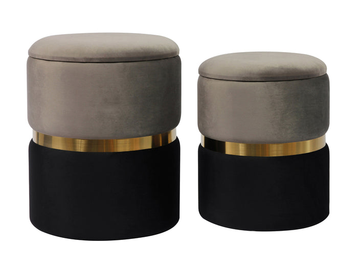 Gigi Velvet Storage Pouf (Set of 2)