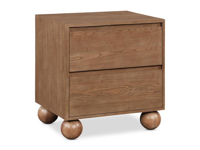 Kent Ash Wood 26" Tall 2 Drawer Nightstand